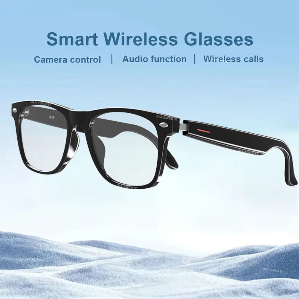 Smart Glasses Blue Light Filtering Polarized Sunglass Lenses Audio Built-in Mic Speakers Touch Voice Assistant Glasses Earphones