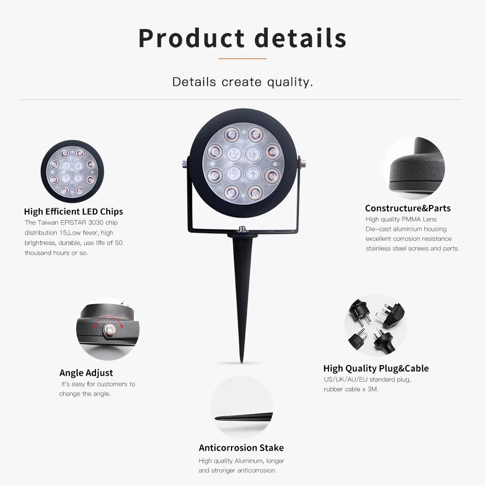 Zigbee 3.0 12W RGB CCT Garden Light Space/Park/Road/Decoration Smart Outdoor Light Lamp IP65 Waterproof Amazon Echo Control