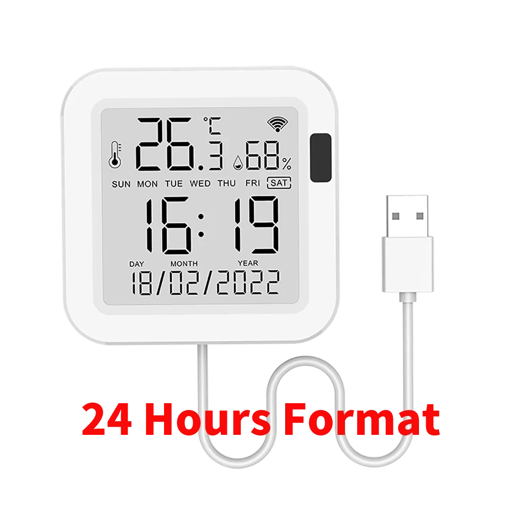 Tuya WiFi Temperature Humidity Smart Sensor With Backlight for Smart Home Var SmartLife Work with Alexa Google Assistant