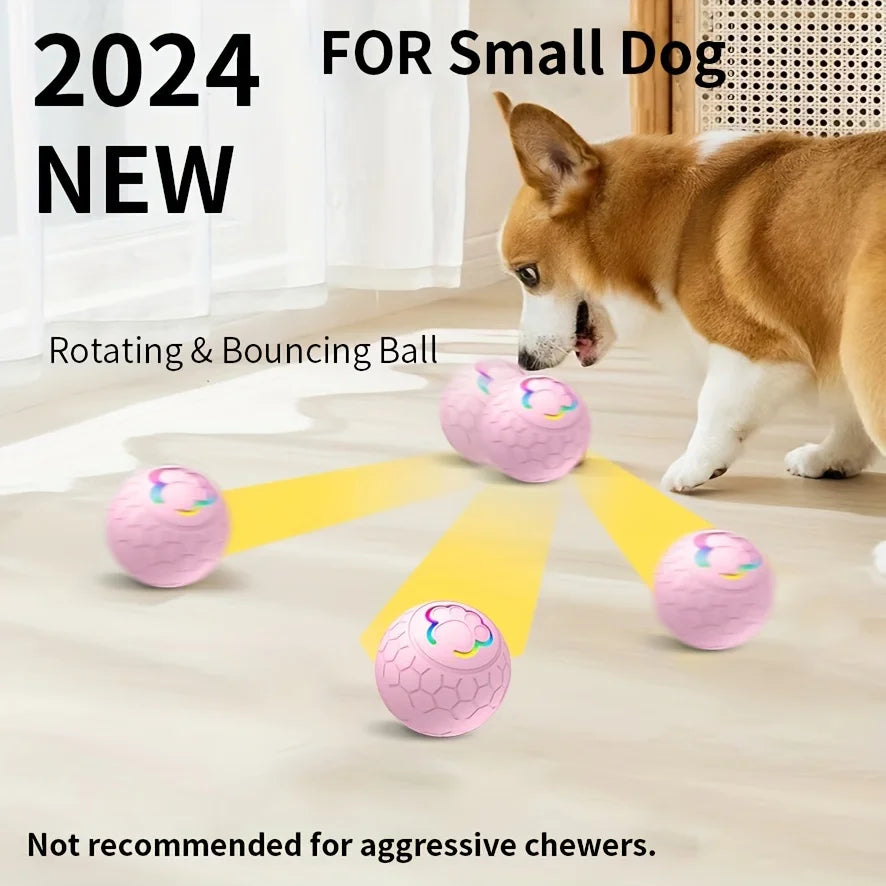 Smart Pet Jumping Balls, Dog Cat Interactive Balls, USB Rechargeable, For Small Dogs, With Colorful Flashing Lights, Two Modes A
