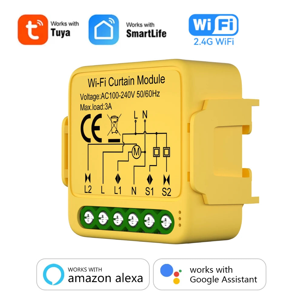 Tuya WiFi Zigbee Smart Curtain Switch Module Connect Roller Blinds Shutter Electric Motor Work with Alexa Google Home Smart Life