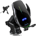 15W Fast Wireless Phone Charger, Car Wireless Phone Charger and Holder, Auto-Clamping Senser, 1000 Times Opening without Power, Suit for Car Office Kitchen, round Vent Friendly, Case Friendly