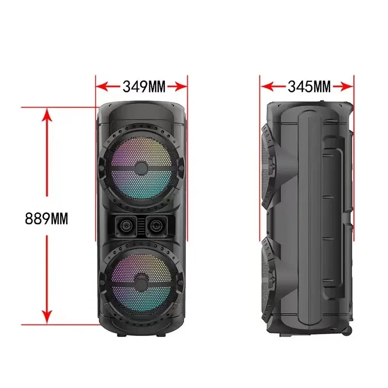 125W Outdoor Large Bluetooth Speaker Wireless Home Karaoke Subwoofer Lantern Pillar TWS Stereo Speaker Subwoofer Music Center FM