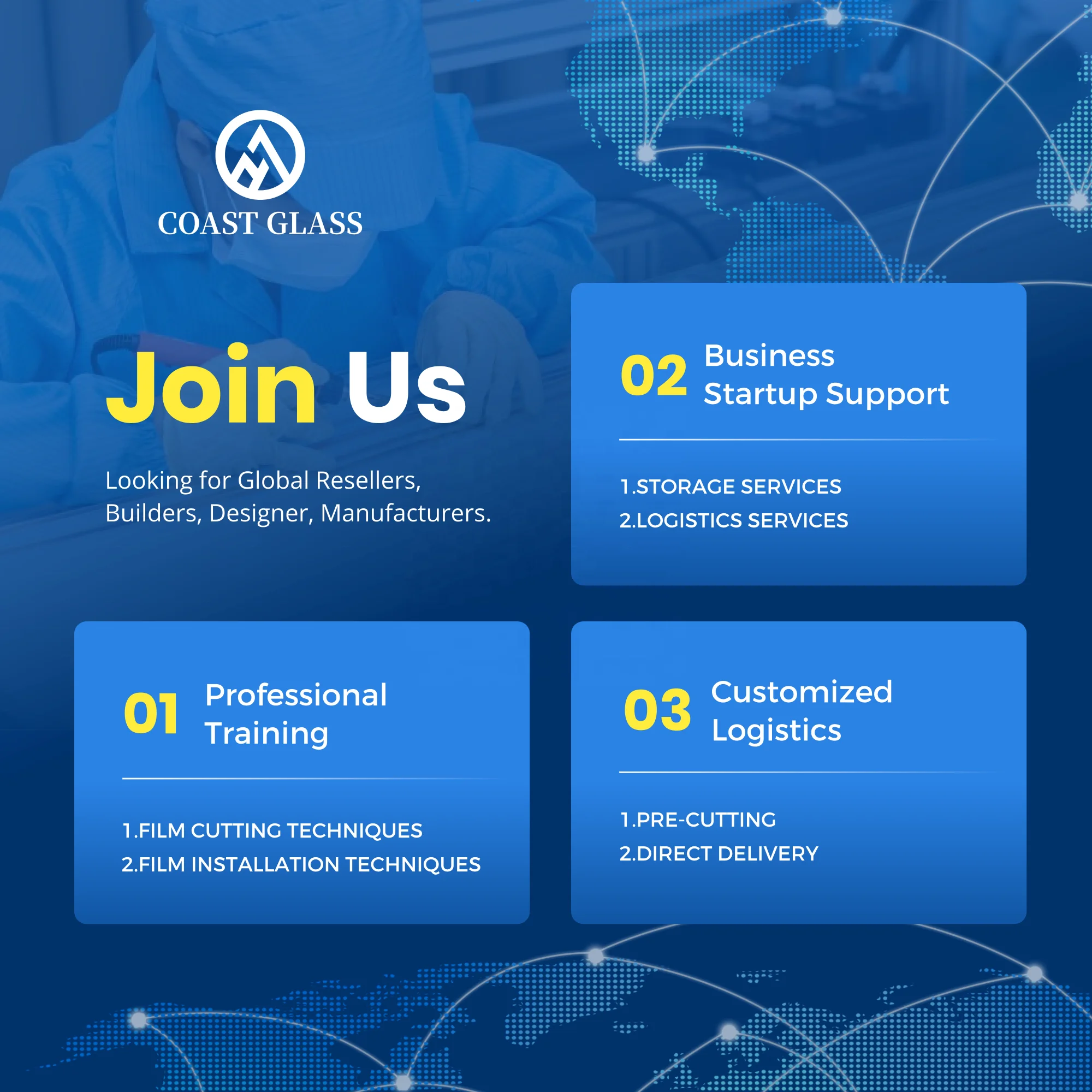 Coast Glass Smart PDLC PNLC Film High Transmittance for Home Office Privacy Security Glass Self-Adhesive Remote Control Film