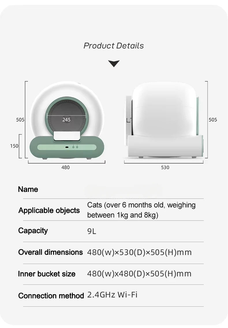 Self-cleaning cat litter box cat toilet automatic cat litter box application OTA function smart pet sandbox pet toilet