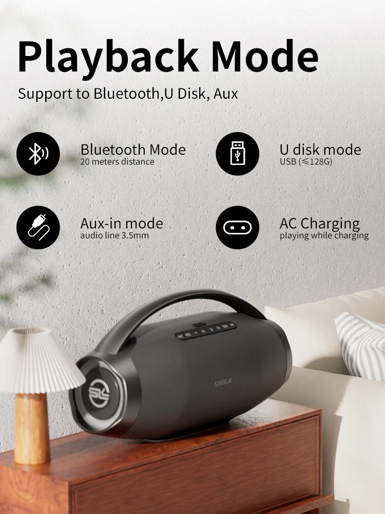 2025 SODLK S1619 Private Mold Party Super Bass Bluetooth Outdoor Speaker Subwoofer Karaoke Speakers with Wireless Microphone