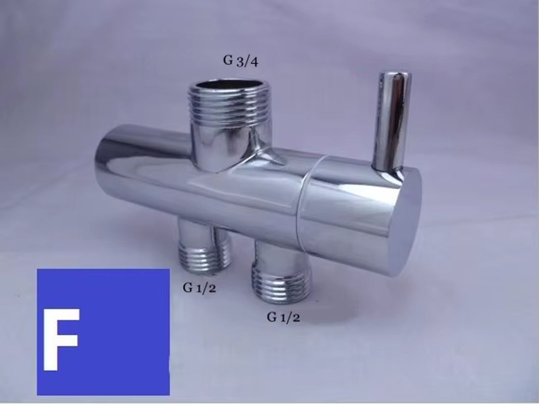 Three-Way Water Diverter T-Shaped Adapter Shower Diverters Connector Toilet Bidet Water Separator Faucet Splitter Valve