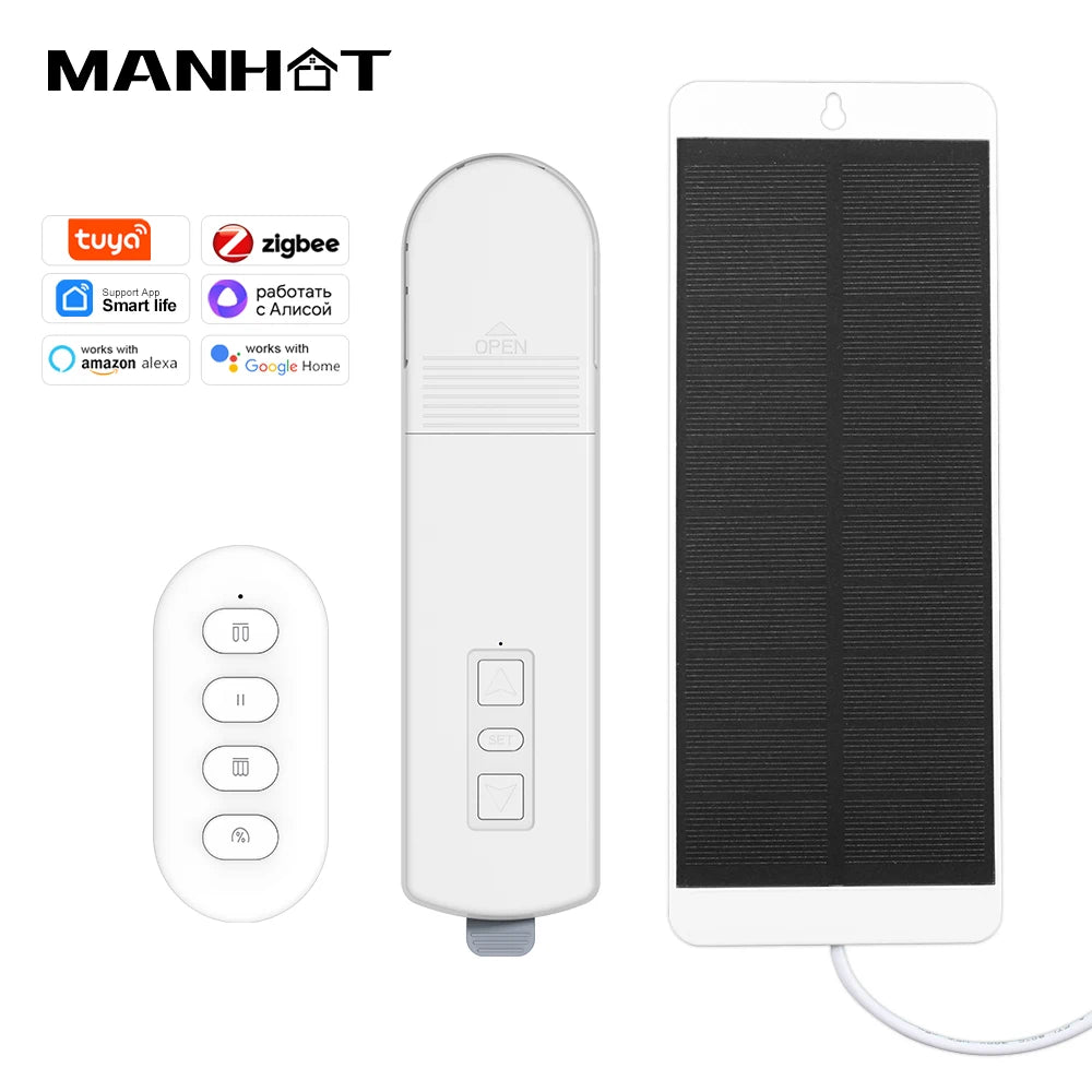 Smart DIY Motorized Chain Roller Tuya Zigbee  Blinds Shades Drive Motor Powered By Solar Panels Work With APP Alexa Google Home