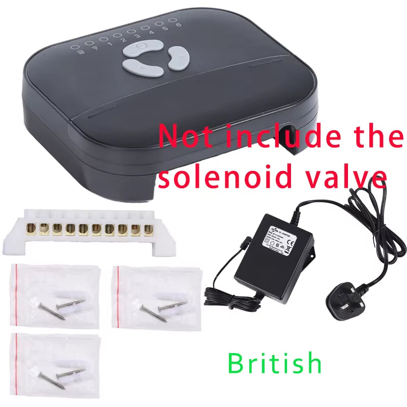 6 Zone WIFI Connect Tuya Smart Home Watering Timer and Garden Irrigation Controller Water Solenoid Valve Irrigation Timer System
