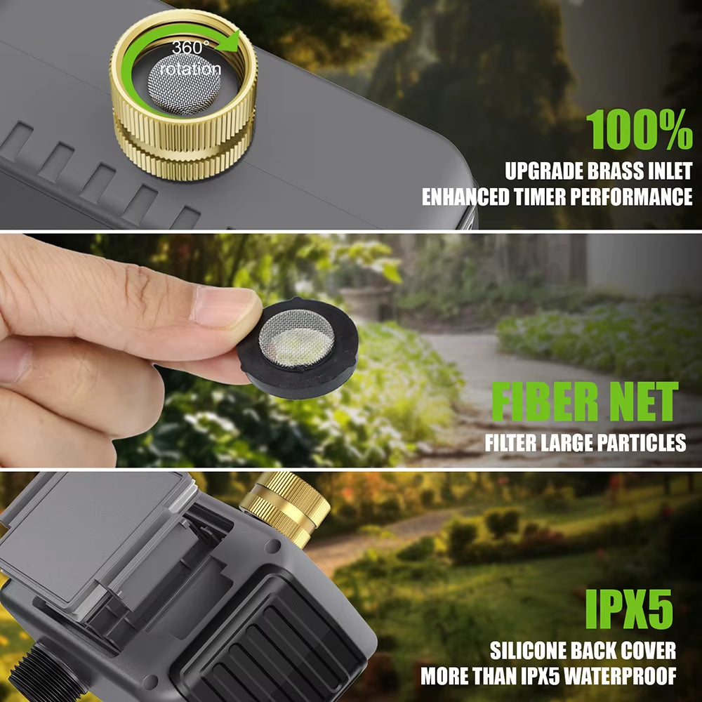 Tuya Wifi Water Timer Smart 2 Outlets Sprinkler Timer Garden Watering System Drip Irrigation Controller Rain Delay Programmer