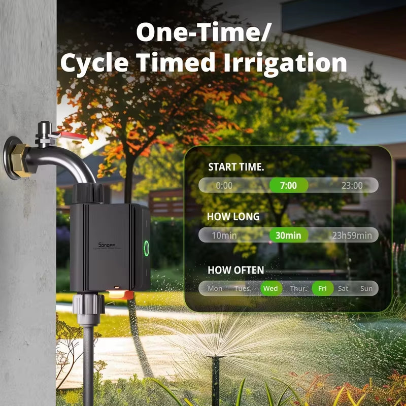SWV Zigbee 3.0 Smart Water Valve IP55 Automatic Irrigation System Setting Timing Smart Living with Ewelink Alexa Google