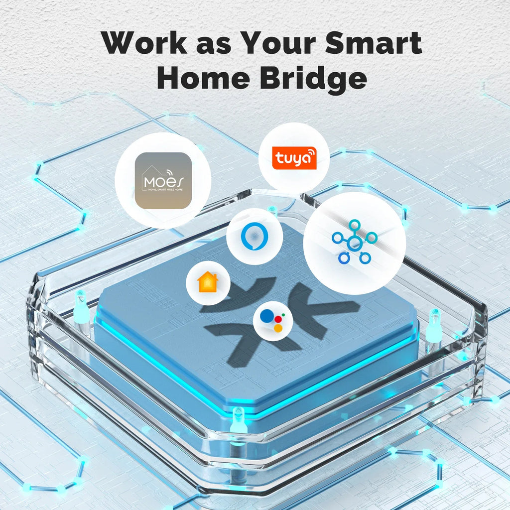 MOES Matter Tuya WiFi Switch Module 2 Gang Smart Automation Relay Timer App Remote Control Work With Alexa Google Home Apple
