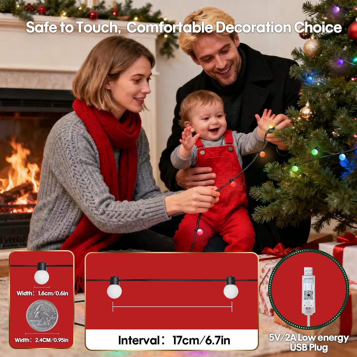 Smart Globe String Lights 5/10M RGB Color Changing LED String Fairy Lights App & Remote Control for Garden Party Christmas Decor