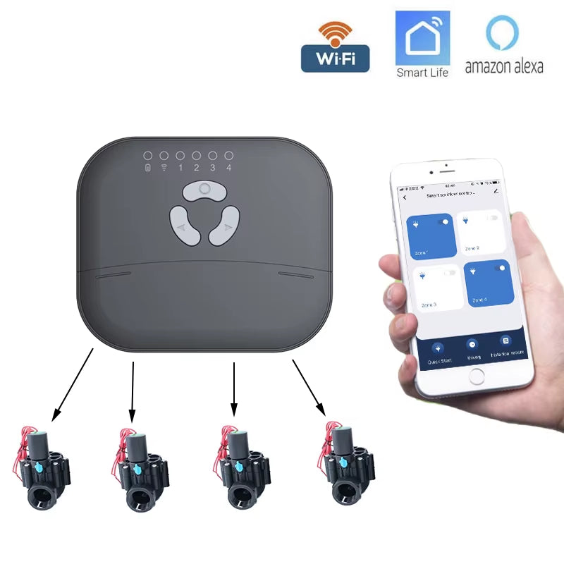 Wifi Smart Irrigation Controller Garden Sprinkler Controller Timing Control of Watering Flowers 8-Way Water Valve Controller