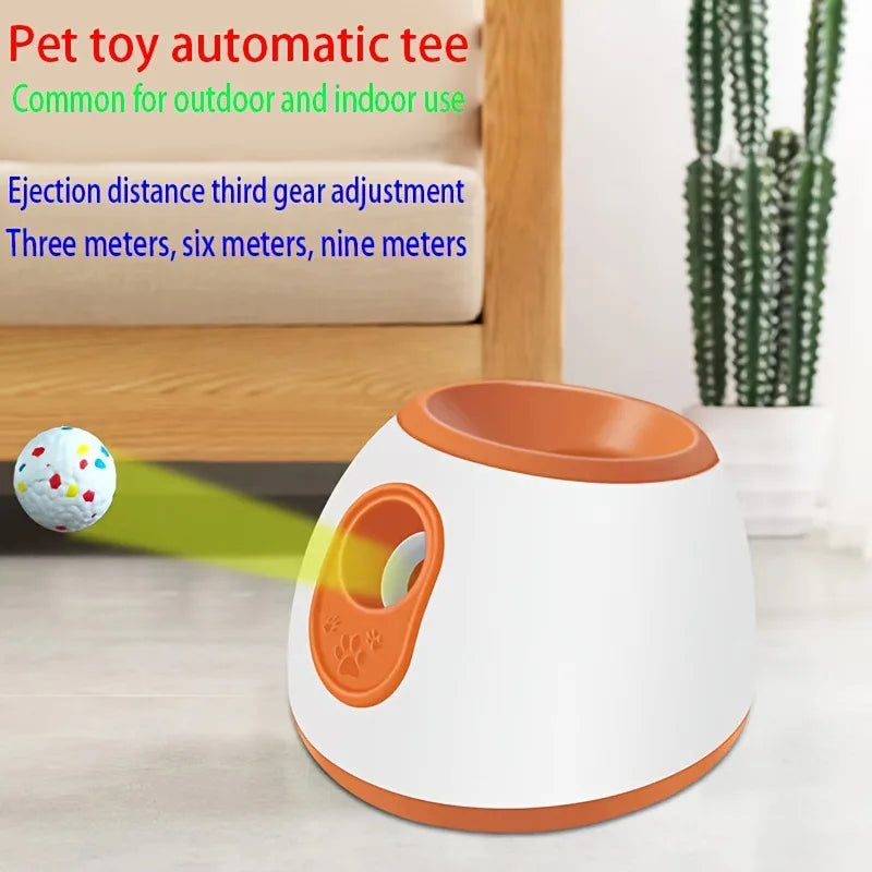 Smart pet ball thrower, three-speed adjustable distance automatic serve, dog toy launcher