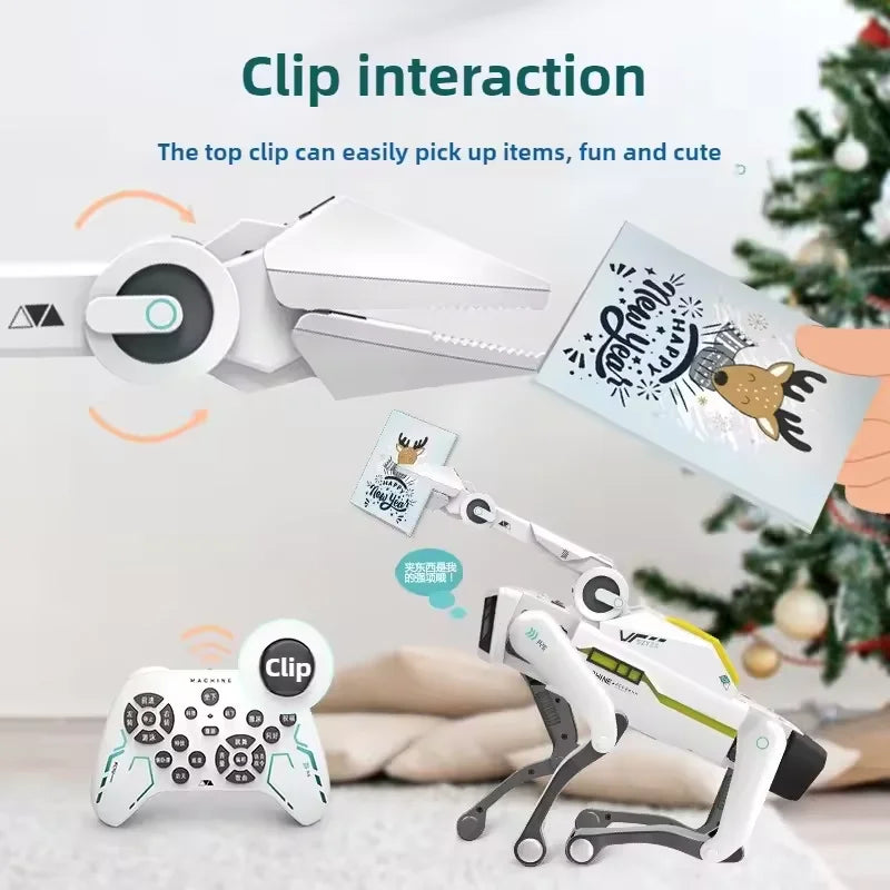 Teeggi Electric RC Intelligent Robot Dog with Clip Multifunction RC Mechanical Dog Educational Toy Bionic Smart Robot Toy Gift