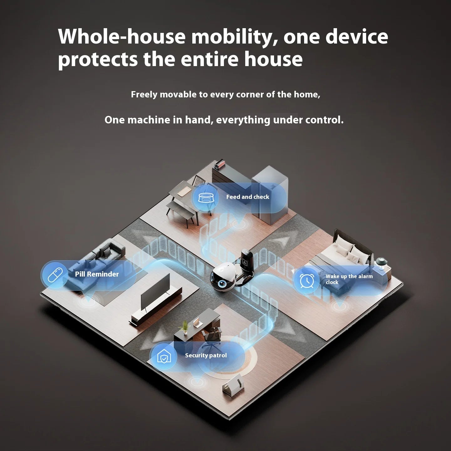 Enabot Air 2 Plus Intelligent AI Robot Wireless Camera Robot Remote Monitoring Pet Companion Robot Real Time Control Gifts