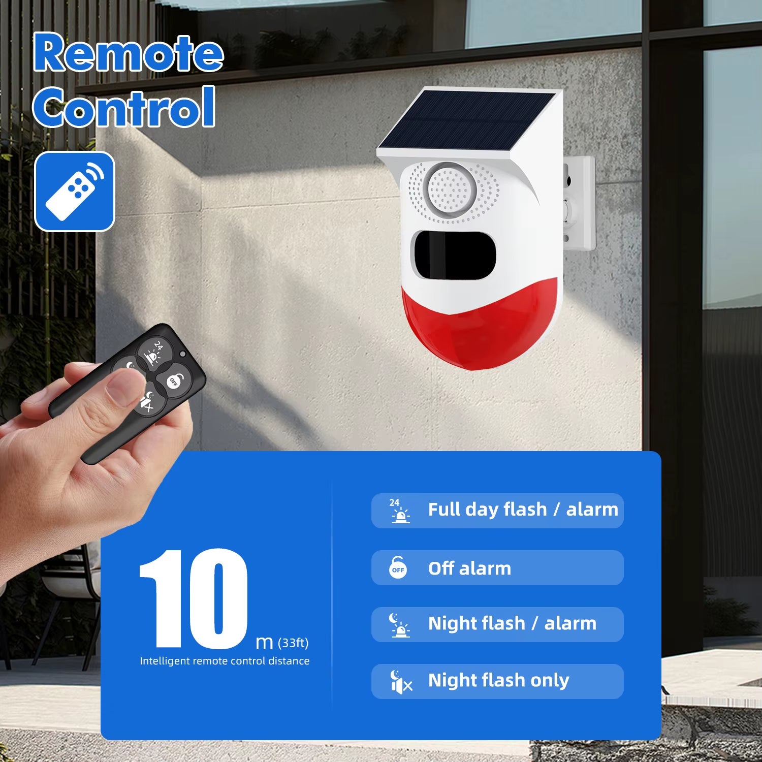 Wifi Tuya Smart Outdoor Charging Security Sound Alarm Detector Sensor Farm Garden Solar Infrared Siren Solar