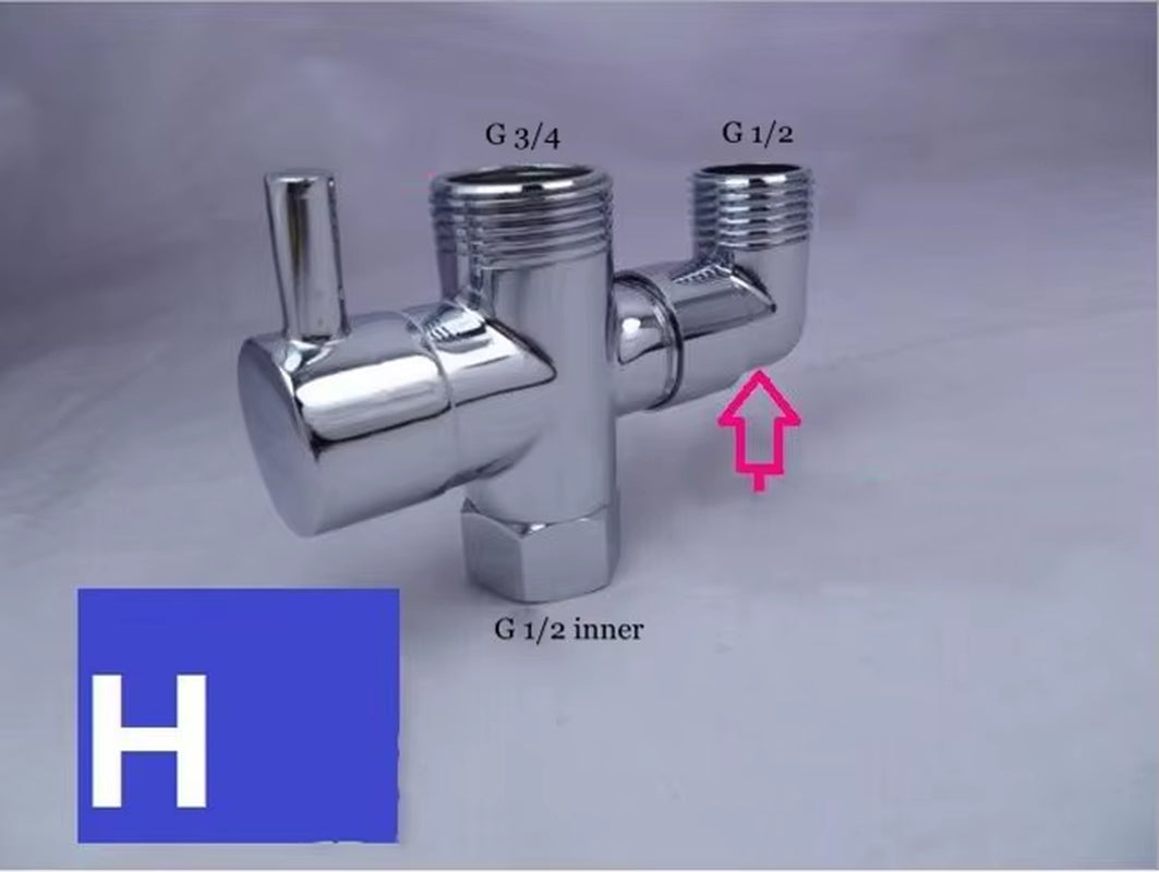 Three-Way Water Diverter T-Shaped Adapter Shower Diverters Connector Toilet Bidet Water Separator Faucet Splitter Valve