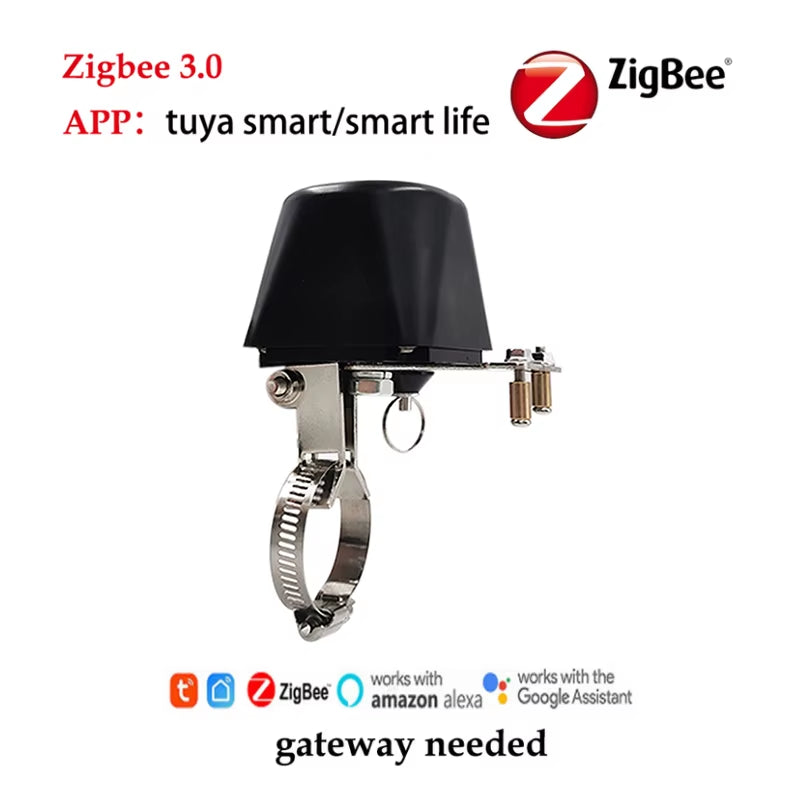 Smart Home Automation Control Valve Tuya Zigbee Wireless Control Gas Water Valve for Gas Work with Alexa,Google Assistant