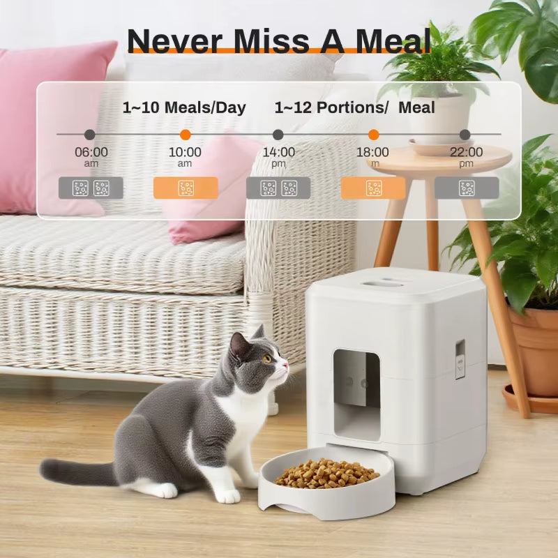 2026 New 2L Wifi Smart Pet Feeder Auto Cat and Dog Food Dispenser Remote App Controlled Slow Feed Timer Quantitative Feeding