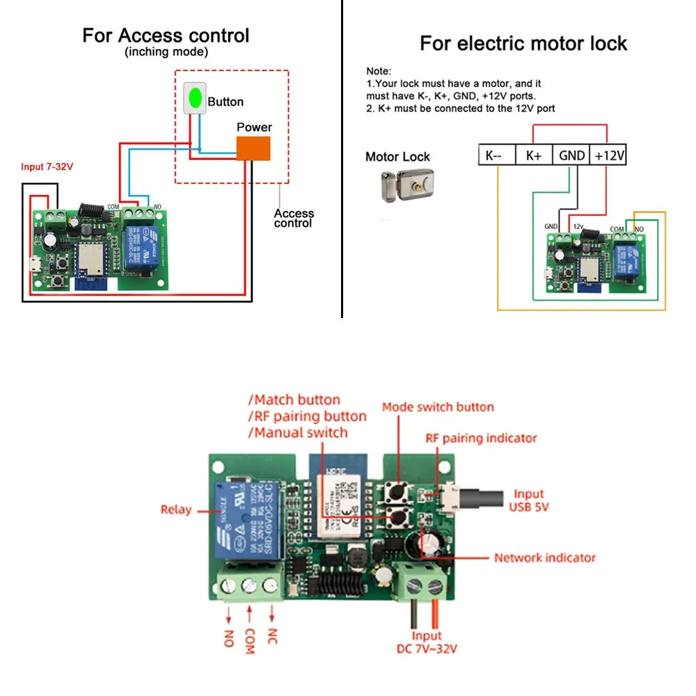 Zigbee Smart 1 way Controller Remote Control Switch Garage One Relay Module with RF433 Intelligent Circuit breaker Timer Alexa