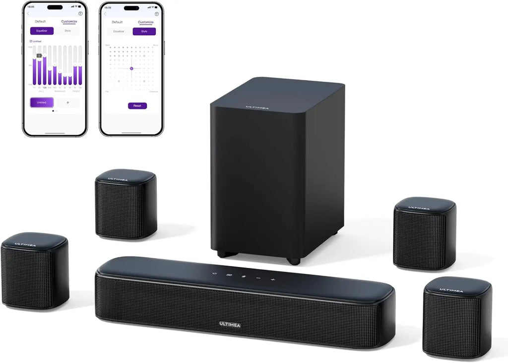 7.1ch Virtual Surround Soundbar for Smart TV with 4 Speakers, 330W Peak Power, App Control, Subwoofer, Opt/AUX/BT