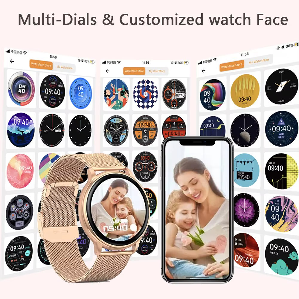 MEVADEN Bluetooth Smartwatch for Men and Women with Custom Dial, Fitness Tracker, Heart Rate Monitor, Compatible with Android and iOS - Model Y22