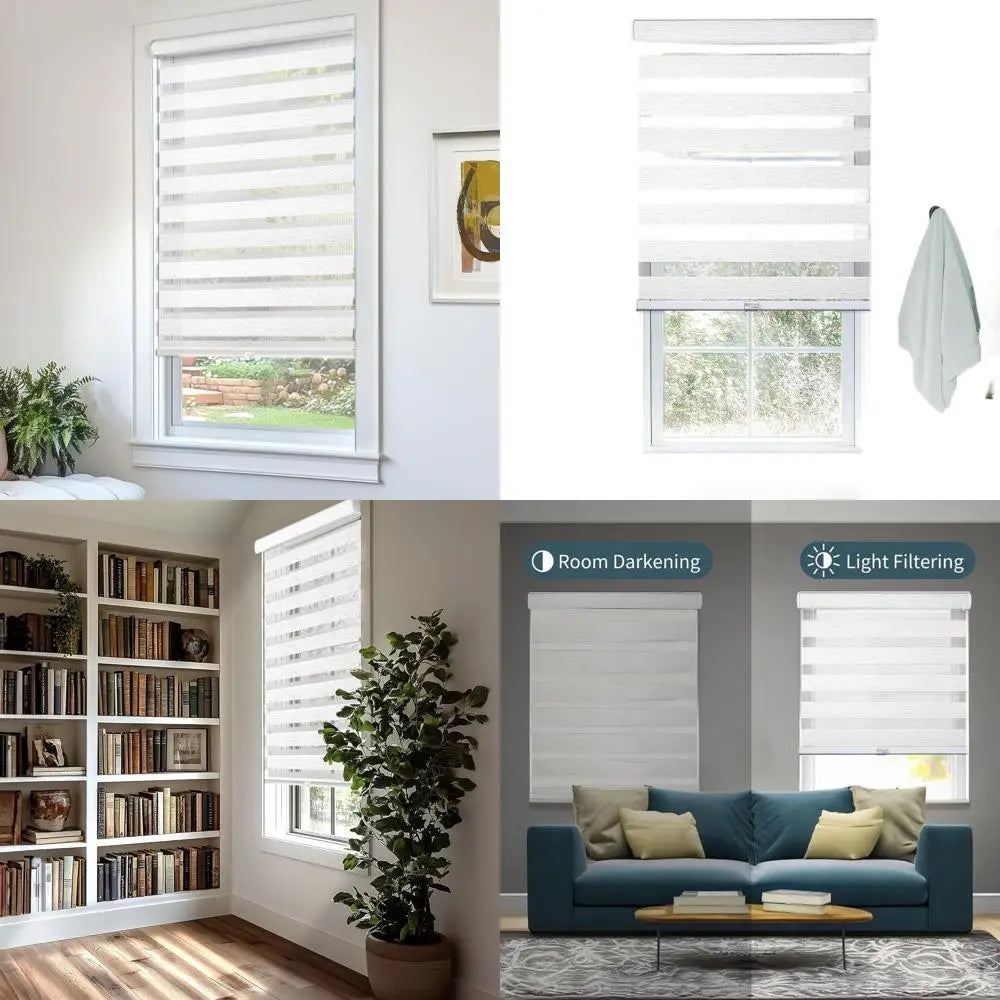 Natural 46x72 Window Roller Shades for Home, Basic Zebra Blinds