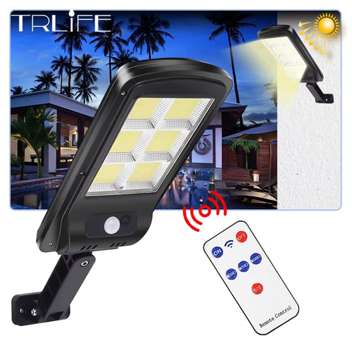 1500W IPX65 Waterproof Solar Light PIR Motion Sensor Garden Wall Outdoor Indoor Solar Street Smart Lamp with Remote Control
