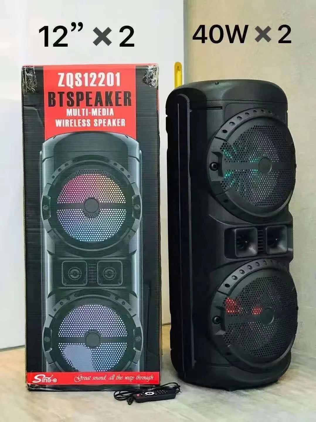 125W Outdoor Large Bluetooth Speaker Wireless Home Karaoke Subwoofer Lantern Pillar TWS Stereo Speaker Subwoofer Music Center FM