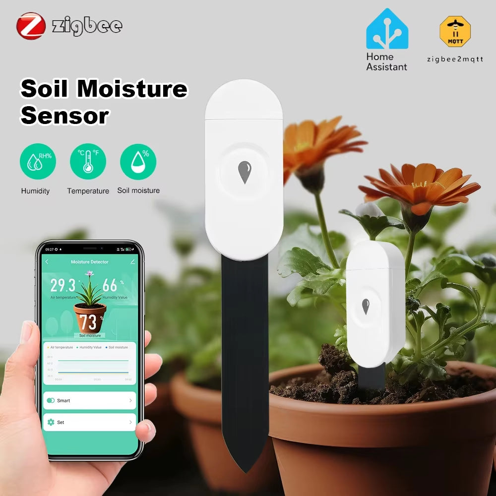 Smart Zigbee Soil Tester Thermometer Hygrometer Garden Automation Irrigation Detector for Plant Care Garden Automation