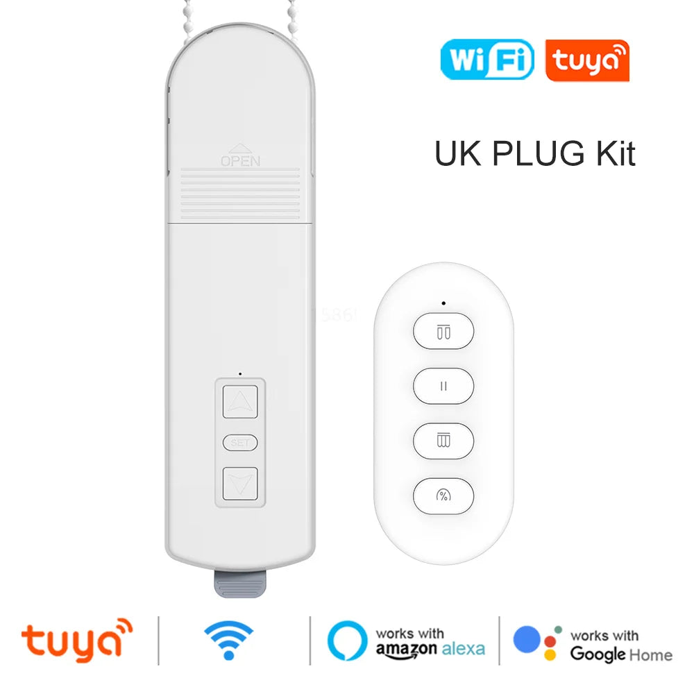 Manhot Tuya Smart Life WiFi Smart Motor Electric Chain Roller Blinds Shade Shutter Drive App Compatible With Alexa/Google Home