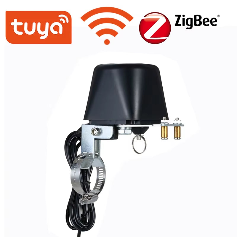 Tuya Wifi/Zigbee Smart Valve Controller for Water Gas Pipeline Auto Shut on off Compatible with Alexa Google Assistant