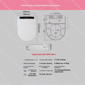 Smart Bidet Toilet Seat Heated Elongated Electric Bidet Warm Air Dryer LED Display Self Cleaning Night Light Toilet Bowl Lid