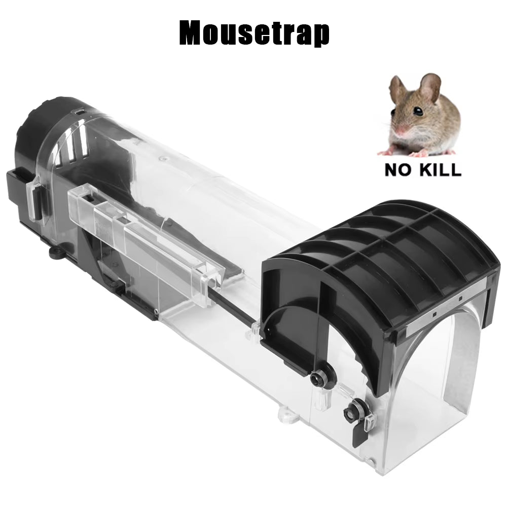 Safe Firm Smart Self-Locking Mousetrap Rodents Trap Reusable Plastic for Indoor Outdoor Garden Household Mouse Catcher
