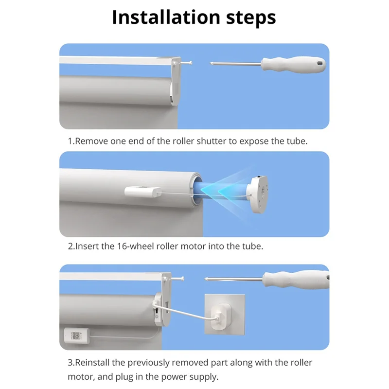 B50B-Wifi Smart Roller Shade Blinds Motor Plug-In For 17Mm/20Mm/25Mm/28Mmmm Tube Curtain Tubular Motor EU Plug Motor With R9