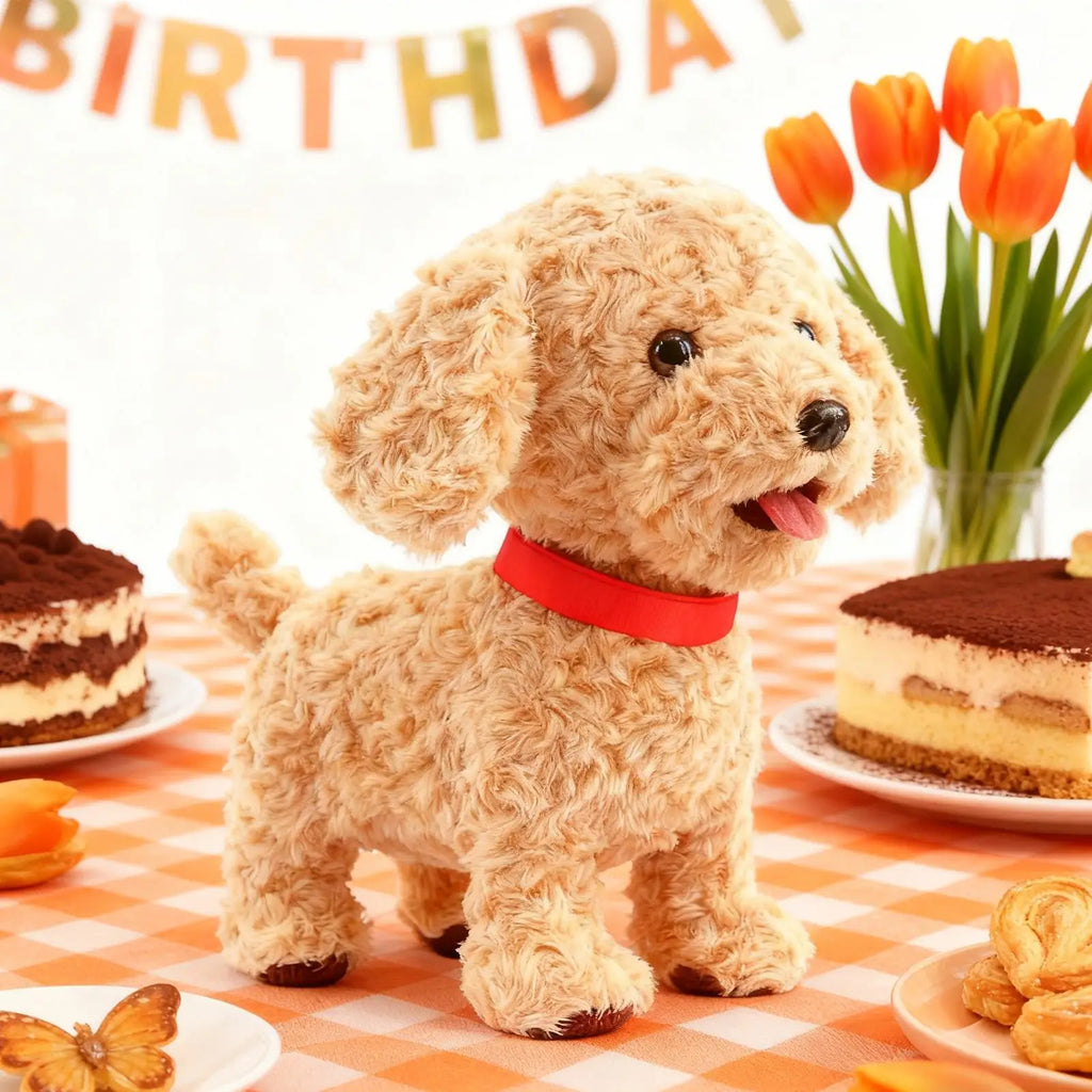 Realistic Robot Dog Plush Soft Smart Toy Touch Sensing Ai Robot Dog With Voice Mimic For Kids Boys Girls New Year Birthday Gifts