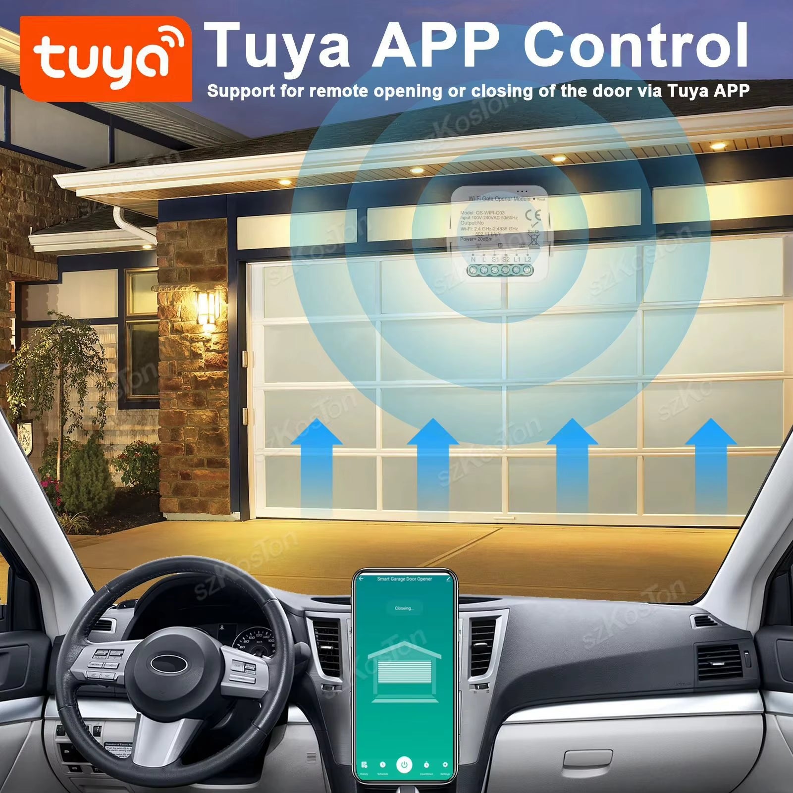 Tuya Smart Garage Controller Opener Wifi Zigbee3.0 Universal Garage Door Control Switch with Accessories Voice for Alexa Google