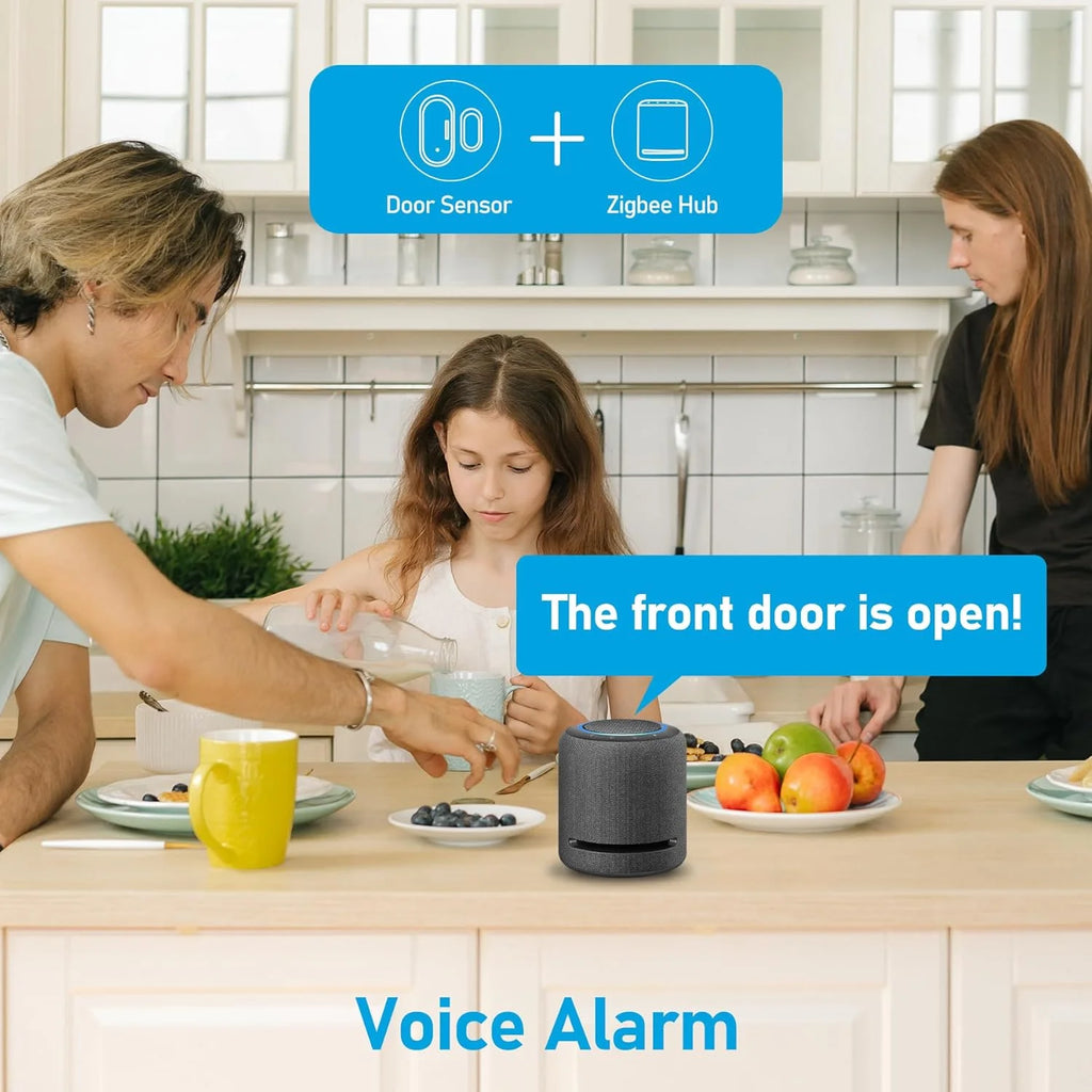 Tuya Zigbee Smart Door Window Sensor Door Open Closed Detectors Smart Home Security Protection Alarm System for Alexa Google