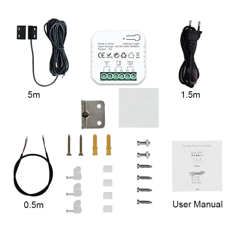 Tuya Smart Life Wifi Garage Door Opener Controller Dry Contact App Monitor Security Remote Control Supports Alexa Google Home