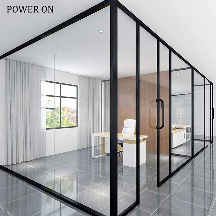 Sunrooms Smart Switchable Tempered Glass Window ,Transformers Control Smart Glass Film Customizable size