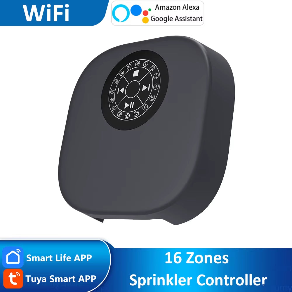 Tuya Smart Home 16 Zone Wifi Watering Timer Irrigation Sprinkler Controller Remote Access Weather Aware Timer Valve Alexa Google