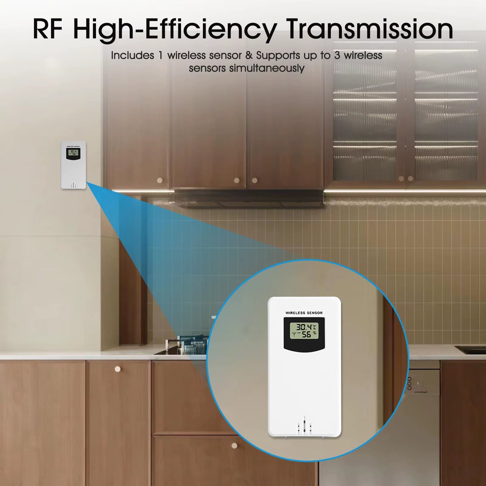 Wireless Weather Station with Atomic Clock, Large LCD Display, Indoor Outdoor Thermometer Hygrometer, Ideal for Smart Home