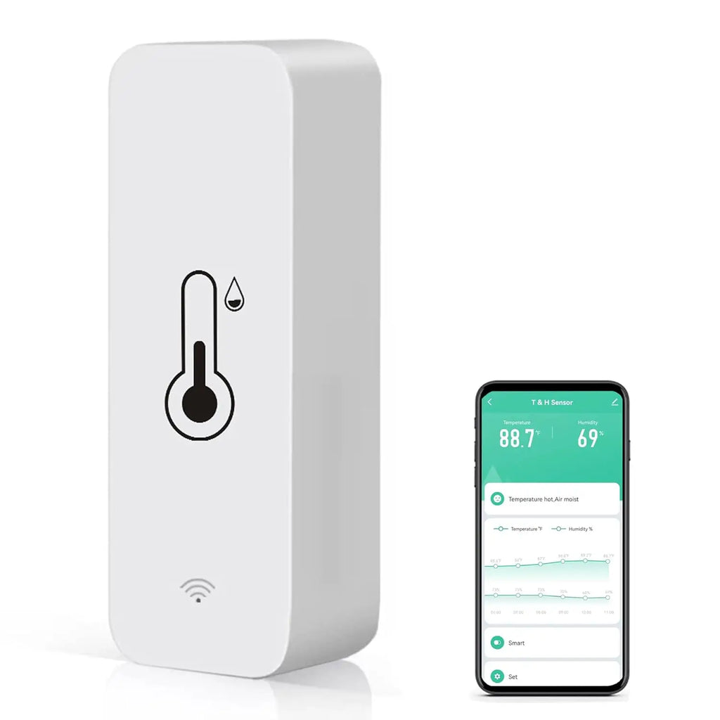 2-Pack WiFi Temp & Humidity Sensor with App Alerts, Free Data Storage, Smart Monitor for Home, Pet, Greenhouse, Works with