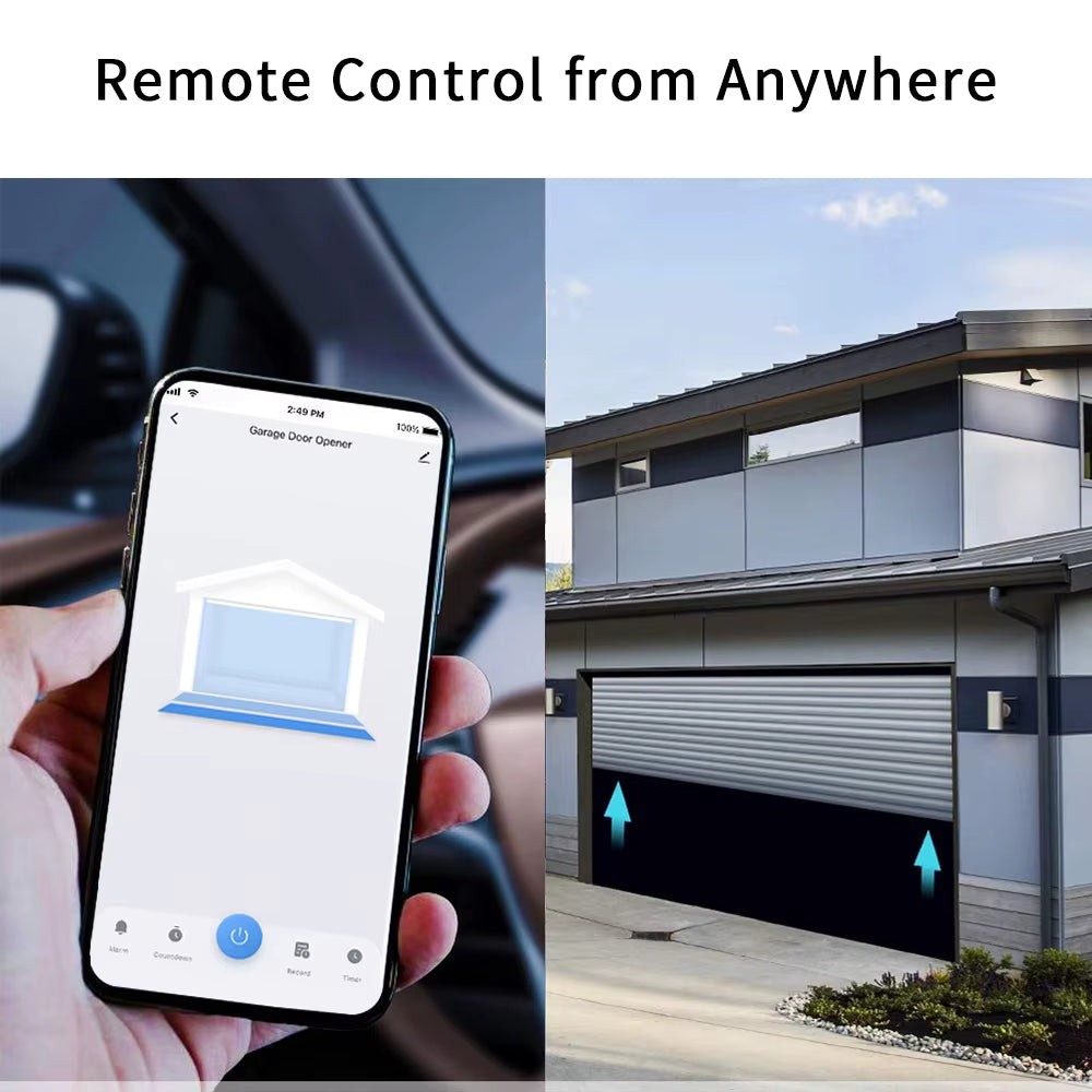 Tuya Smart Garage Door Opener Controller Wifi Switch App Remote Control Timer Works with Alexa Google Assistant Voice Commands
