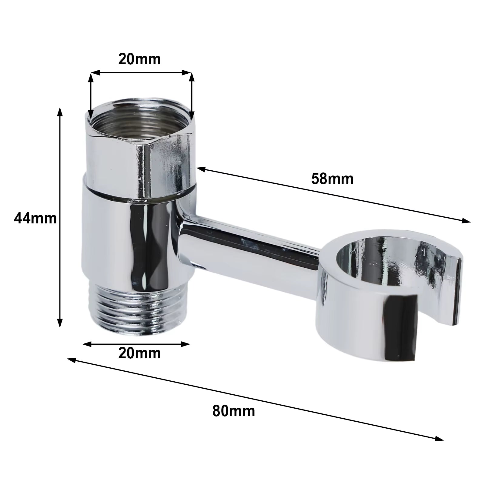 Shower Holder Degrees Rotatable No Punch Stand for Shower Head Brass Chrome Hand Shower Head Mounting DN15 1/2 Inch Thread