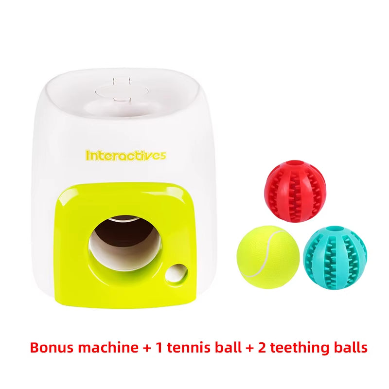 Dog Interactive Training Reward Machine Smart Pet Food Leakage Tennis Ball Feeder Toy Puzzle Interactive Training Pet Supplies