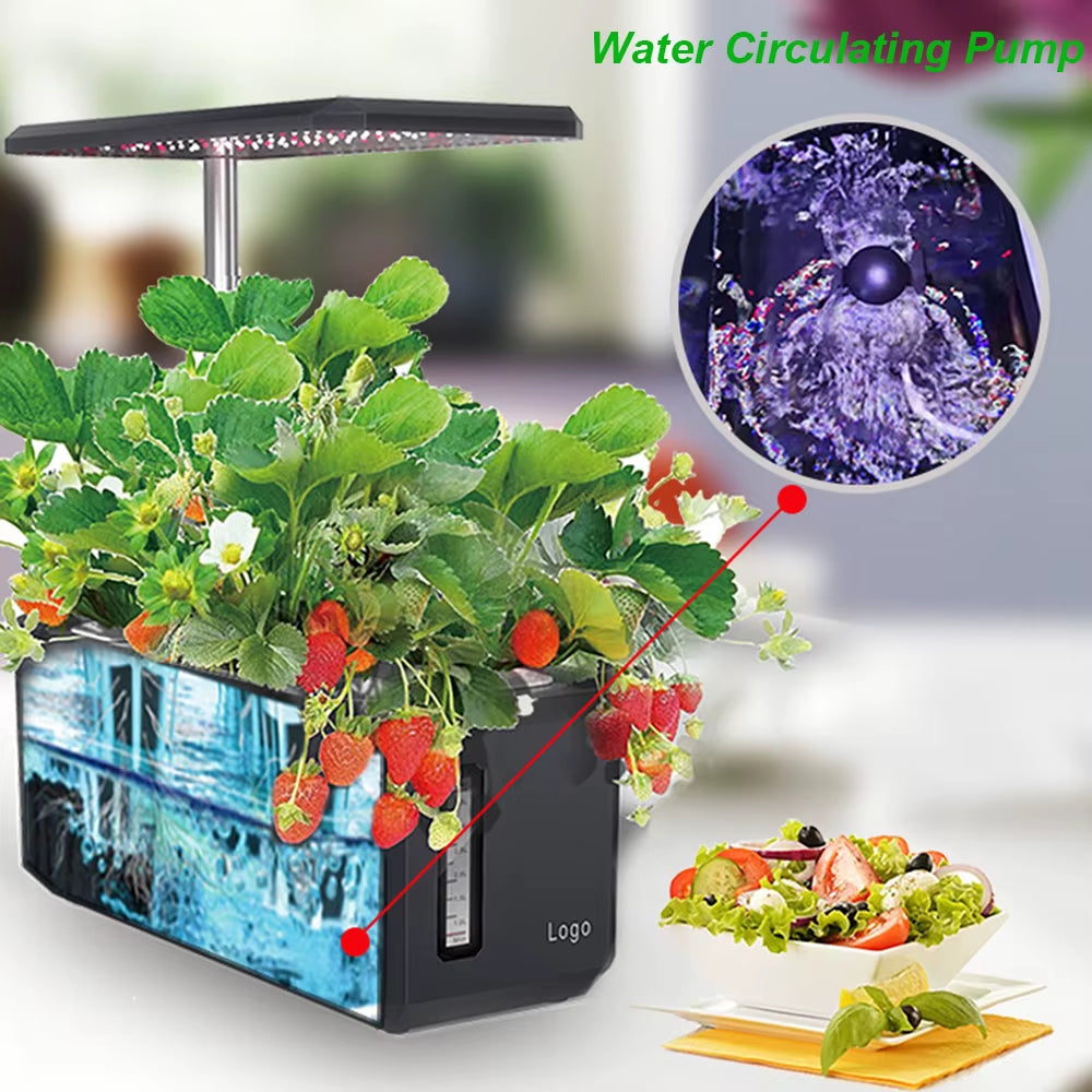 Hydroponics Growing System with Indoor Plant Full Spectrum Led Grow Light Non-Toxic Soilless Smart Planting Indoor Garden