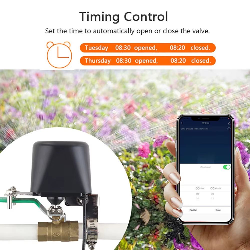 Tuya Wifi Smart Valve Controller Bluetooth Timer for Water Gas Compatible with Alexa Google Assistant Smart Life